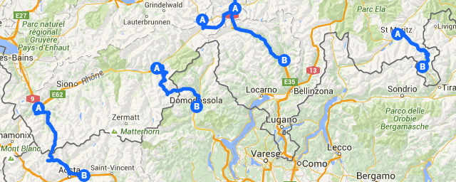 Swiss Mountain Passes Map